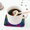 thumbnail image 5 of Lsque Pride Rainbow Pattern 4" Drink Coasters Set of 4, PVC Leather Absorbent Coasters, Table Coaster Set Decorative Coffee Cup Coasters Housewarming Gift -Square, 5 of 6