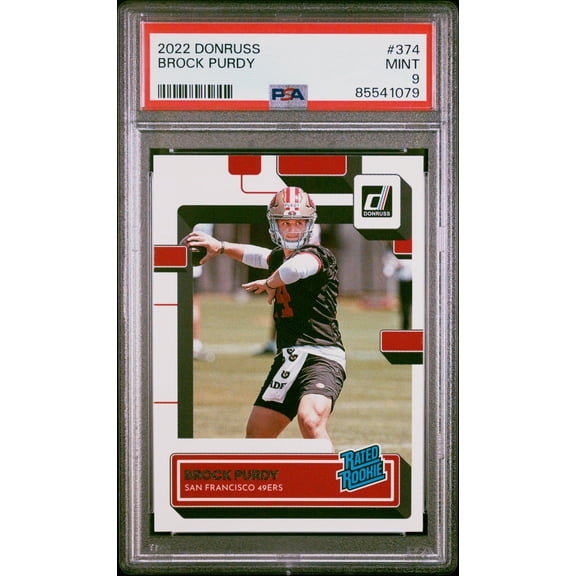 Brock Purdy 2022 Donruss Rated Rookie Card #374 PSA 9 Mint