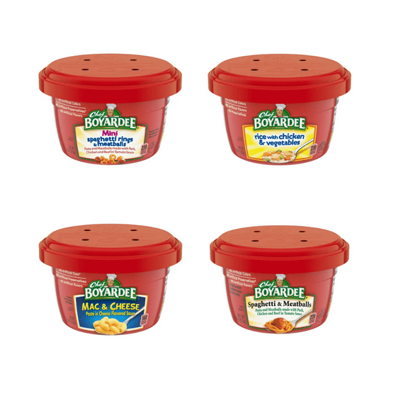 Chef Boyardee Microwaveable Pasta Bowls, 7.5 oz, 12-Count Variety Pack – Ready-to-Eat Meals for Home, School, or On-the-Go