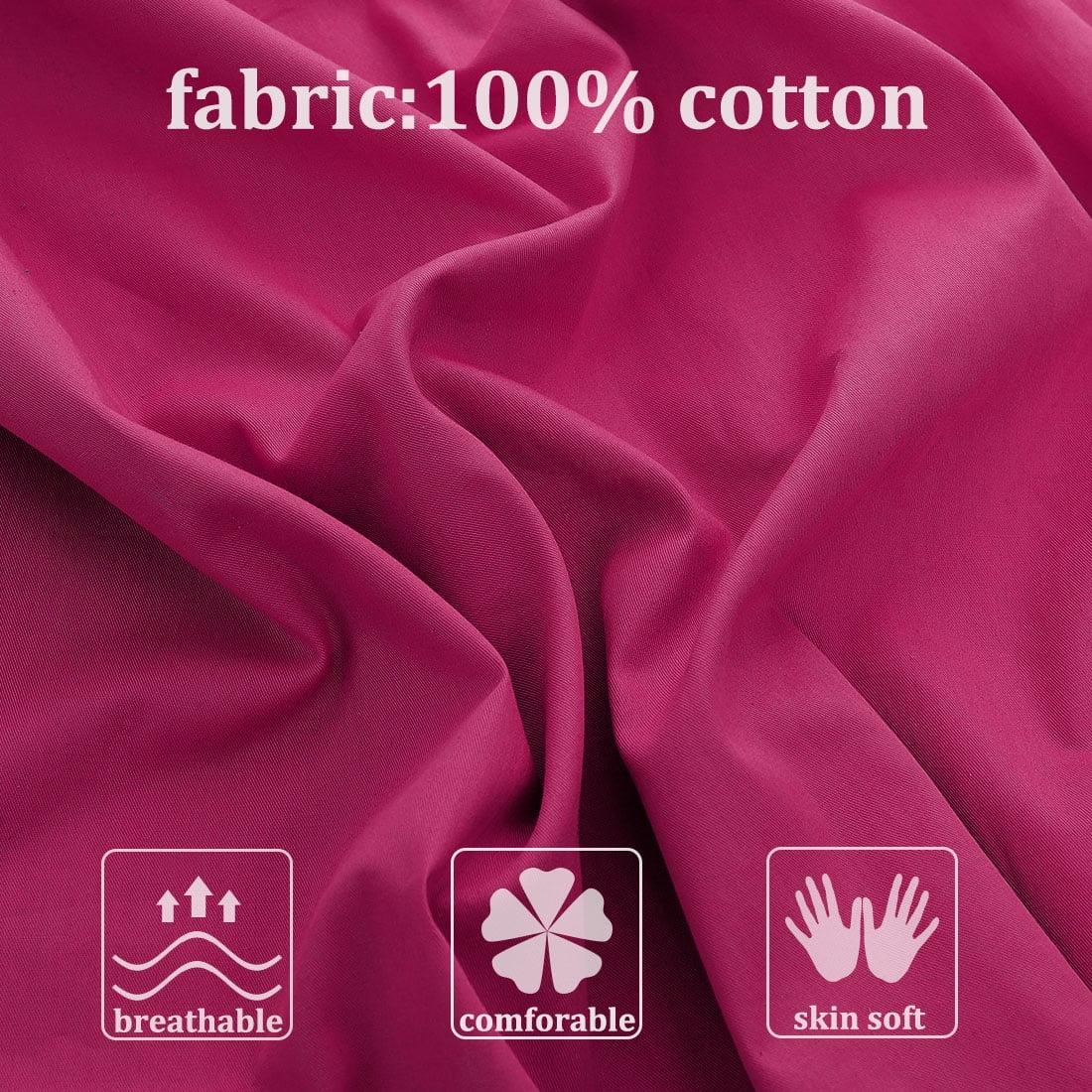 Unique Bargains 300TC Cotton Body Pillow Cover Case, 21" x 55"