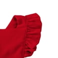 thumbnail image 4 of Girls Solid Color Suspender Skirt  Sleeveless Square Collar Large Hem High Waist Dress with Ruffles, 4 of 7