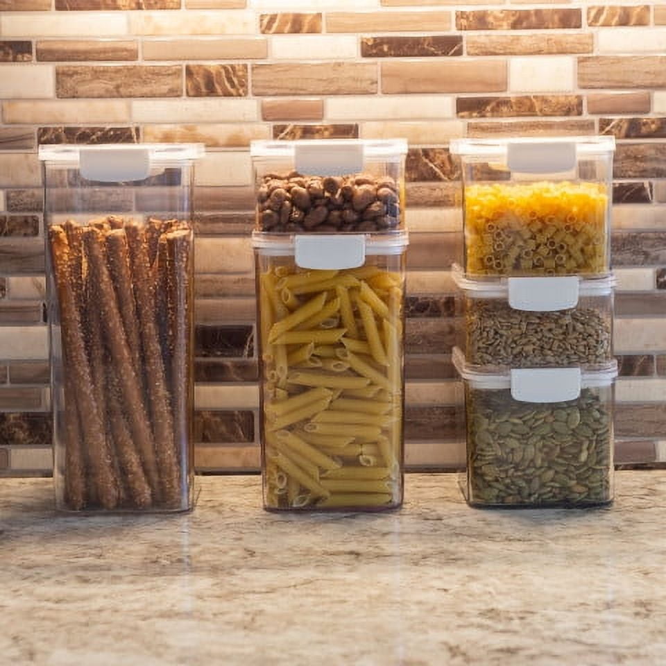 Classic Cuisine 6-Piece Food Storage Containers and Lids Set for Kitchen and Pantry Organization, Clear