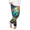 thumbnail image 2 of Xecao Enchanted Forest Butterfly A Print Teenagers' Pajama Pants Long Sleep Pants Soft Elastic Waist Pajama Bottoms Elastic waist with 2 Pockets 5-16 Years-Small, 2 of 6
