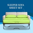 thumbnail image 2 of 4-Piece Queen Sleeper Sofa Sheet Set, 100% Egyptian Cotton, 800 Thread Count, Fits 5" Deep Pull-Out Couch Mattress (60" x 74") - Parrot Green Solid, 2 of 5