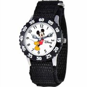 Disney Boys' Stainless Steel Watch, Black Strap