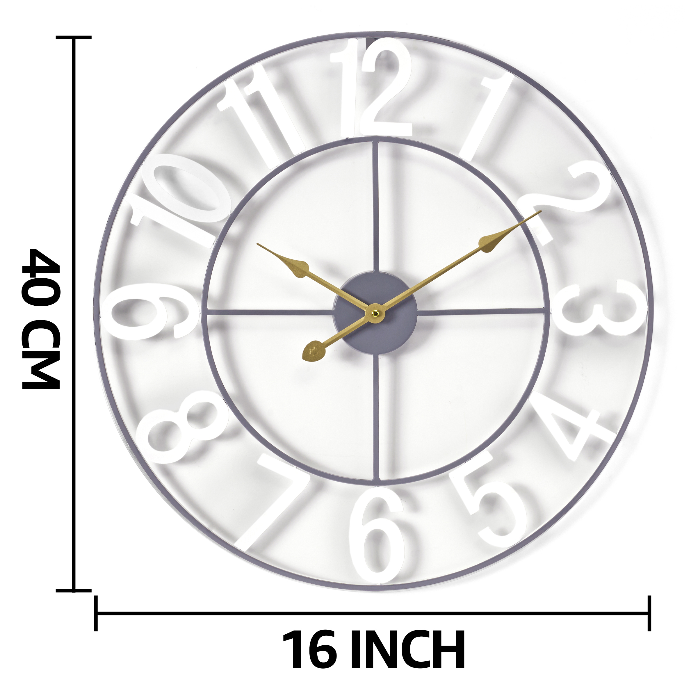 Sorbus 16" Large Wall Clock, White Analog Battery Operated for Living Room & Kitchen