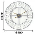 thumbnail image 6 of Sorbus Large Metal Numerical Wall Clock for Living Room Decor (Silver, 16" Diameter), 6 of 7