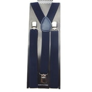 NAVY Mens Womens Clip-on Suspenders Elastic Y-Shape Adjustable Braces Y-BACK