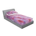 thumbnail image 2 of Ambesonne Nature Fitted Sheet & Pillow Sham Set, Summer Dahlia Flowers, Twin, Pale Pink Lavender, 2 of 2