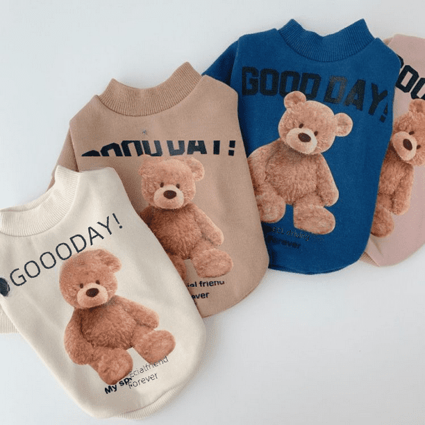 Otoño e invierno, osito de peluche cálido de seda de leche, lindo perro, gato, mascota, oso amargo, ropa, suministros para padres e hijos