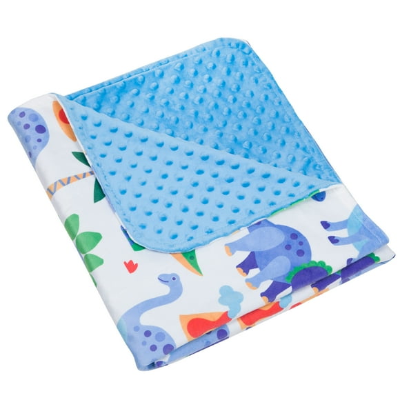 Wildkin Plush Throw Blanket for Toddler Boys and Girls, Perfect Size for Daycare and Ideal for Travel, Super Soft Throw Blankets Measures 39.5 x 28 x 0.5 Inches, BPA-free, Olive Kids (Dinosaur Land)