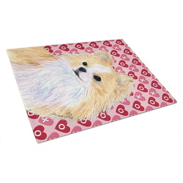 Carolines Treasures SS4473LCB Chihuahua Hearts Love and Valentines Day Portrait Glass Cutting Board Large 12H x 16W