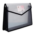 thumbnail image 2 of A4 Expanding Accordion File Folder With Button Closure, 33x25x6cm PP Document Organizer For Office And Home, Portable Paper Storage Wallet, Black, 2 of 9