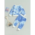 thumbnail image 4 of Bagilaanoe 2PCS Toddler Baby Girl Boy Long Pants Set Tie-Dye Long Sleeve Sweatshirt Pullover Tops + Sweatpants 6M 12M 18M 24M 3T Kids Casual Sweatsuits, 4 of 8