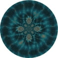 thumbnail image 1 of Ahgly Company Tapis d'Intérieur Lavables en Machine, Ronds, Transitionnels, Vert Cyan Foncé, Ronds de 6 Pi, 1 of 7