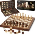 thumbnail image 1 of Juego de mesa de ajedrez y damas Bstoyder Magnetic Wood, 1 of 7