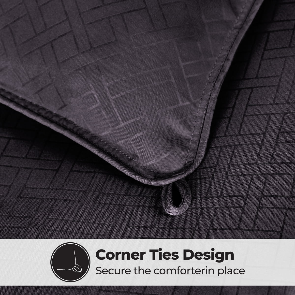 Superior Basketweave Plush Down Alternative Comforter, Twin XL, Black