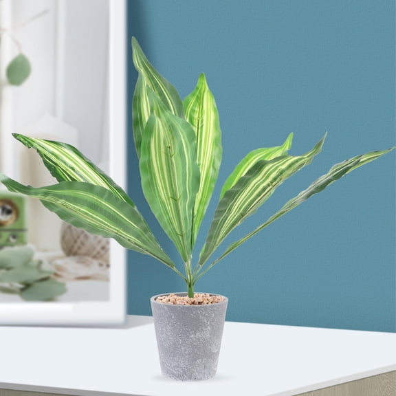 WHAMVOX Potted Snake Plant Faux Green Homeowners 2Pcs 18.5X13.8X9.8In