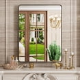 thumbnail image 2 of 22x31 Inch Black Bathroom Mirror, Rounded Rectangle Matte Framed Wall Mounted Mirror, Bathroom Vanity Mirror, Tempered Glass, Anti-Rust, Horizontal/Vertical..., 2 of 5