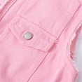 thumbnail image 6 of Tqcoqu Women's Sleeveless Denim Plus Size Vest,Round Collar Frayed Edge Multi Pocket Waistcoat Jacket,2026 Spring Fall Trendy Clothes,Pink Women's S-XXXXXL, 6 of 9