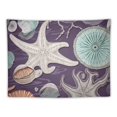 thumbnail image 5 of ONETECH  Wall Tapestry Aquatic Drawing Nautilus Shells Scallop Coral Shellfish Conch Pearl Pattern Shell Nature Summer Tapestry Wall Hanging Home Decor for Dorm, 5 of 7