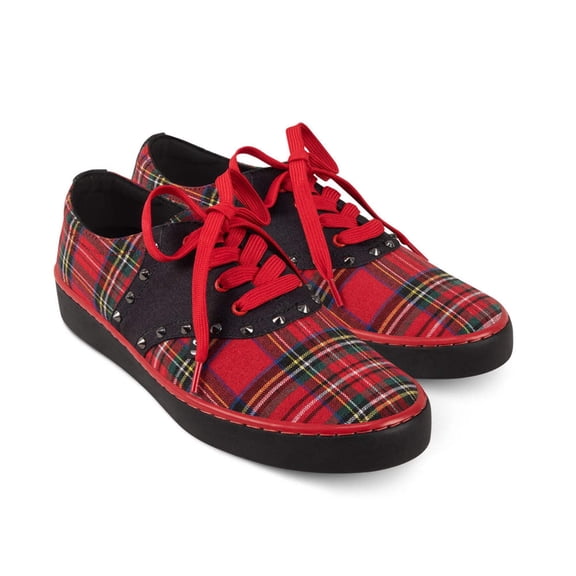 Hot Chocolate Design Rebel Tartan Casual Sneaker for Women , Size 5