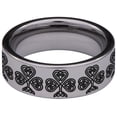 thumbnail image 4 of Shamrock Cross Tungsten Carbide Ring, 4 of 9