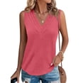 thumbnail image 2 of Women V Neck Tank Tops Casual Summer Loose Fit Sleeveless Shirts Blouse, 2 of 4