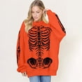 thumbnail image 2 of HUITKMM Chandail pour Femmes Unisexe Mode Imprimé Design Squelette Surdimensionné Longline Sans Capuche Col Rond pour et Mode Urbaine Décontracté, 2 of 5