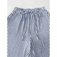 thumbnail image 5 of Women's Pants Fashion Casual Pants For Women Casual Striped Wide Leg Drawstring Elastic Waist Dress Palazzo With Pockets, 5 of 5