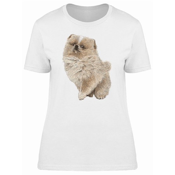 Adorable Baby Pomeranian Sketch Tee Women's -Image by Shutterstock