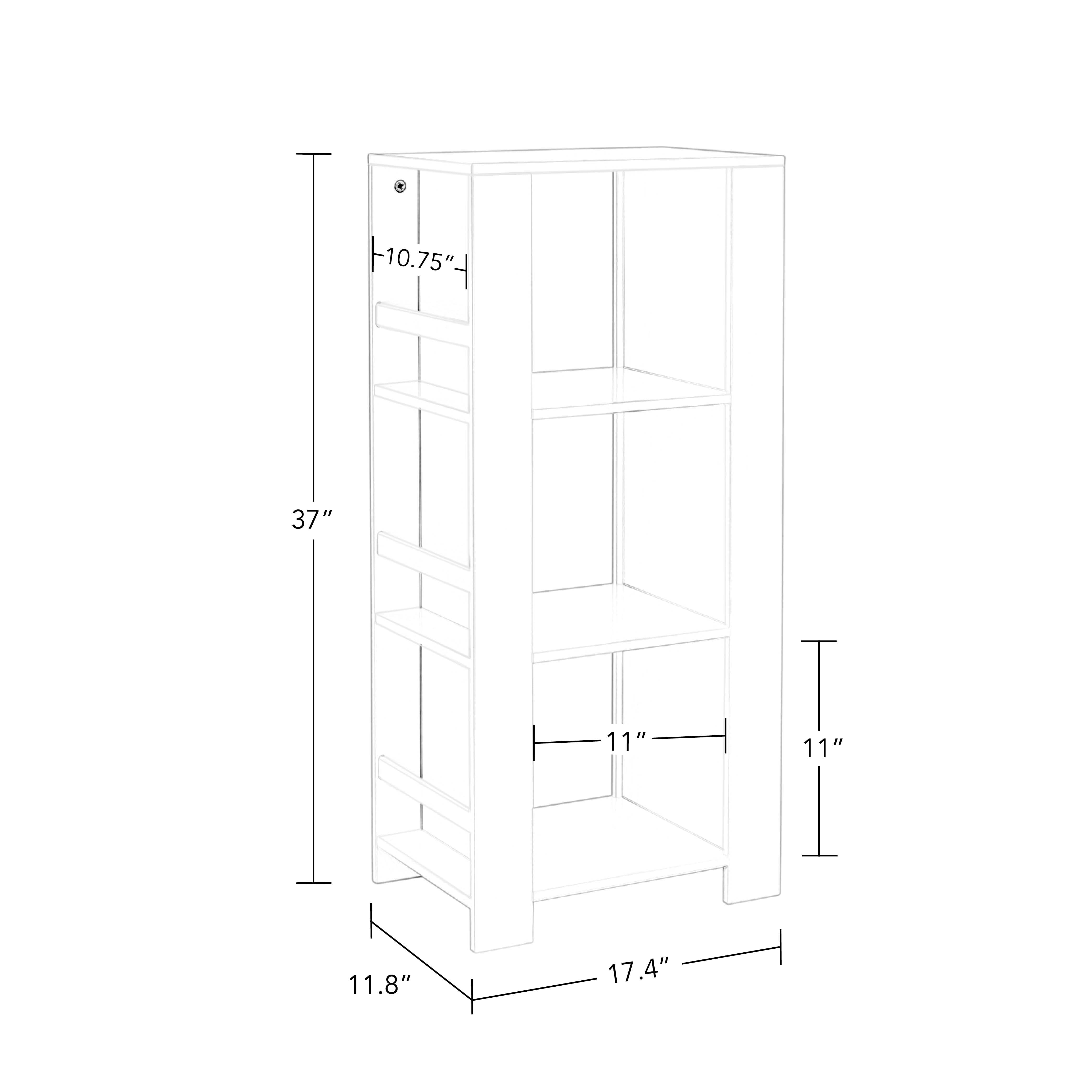 RiverRidge Kids Bookshelf Toy Organizer Tower with 3 Cubbies 6 Bookracks and 2 Yellow Bins
