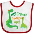 thumbnail image 3 of Inktastic My Granna Loves Me Grandson Boys Baby Bib, 3 of 4