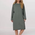 thumbnail image 2 of Gifts for Women Cotton Robes for Women Fluffy Women's Nightgowns & Sleepshirts Oversize Length Women's Sleepwear House Womens Robe Dark Gray, 2 of 4