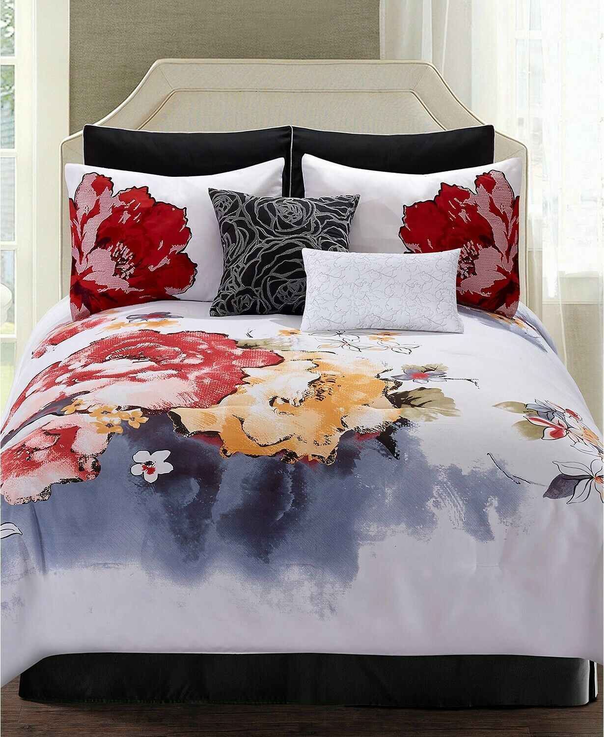 Hallmart Collectibles Gracell 8Pc. Floral Comforter Set CALIFORNIA