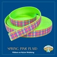 thumbnail image 2 of Country Brook Design - Spring Pink Plaid on Hot Green Nylon Webbing (1 Inch, 20 Yards), 2 of 4