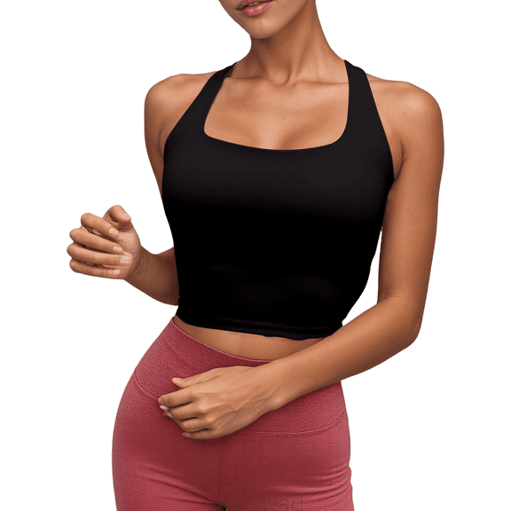 Lixiuxyad Tank Tops With Built In Bras Women's Workout Tank Tops Sleeveless Camisole Casual Summer For Women Breathable Lightweight Stretchy Yoga Running Gym Athletic Tank Tops,Black