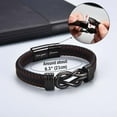 thumbnail image 2 of Gifts for New Dad Grandpa Uncle Bonus Son Grandson Brother Nephew Friends, Braided Leather Bracelet, Fathers Day Birthday Valentines Christmas Graduation Gifts for Men, 2 of 7
