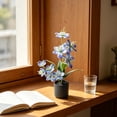 thumbnail image 5 of Artificial Potted Plants Faux Floral Arrangement In White Pot Decorative Fake Desk Plants For Home Office Centerpiece Model Blue, 5 of 7