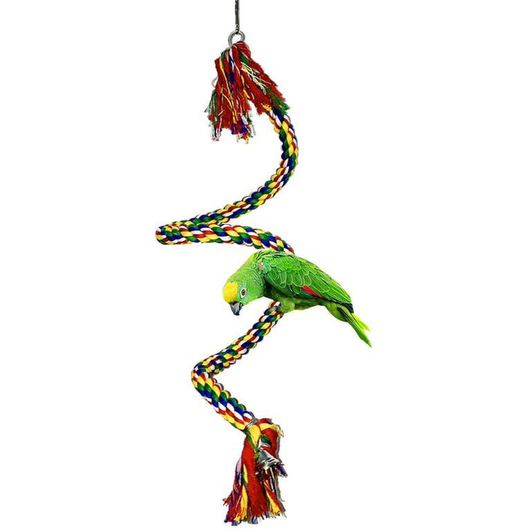 Pet Bird Toy Anti-fade Climbing Parrot Standing Woven Rope Toy Bendable