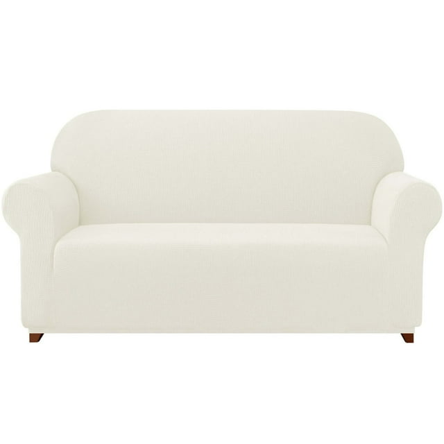 2024 Solid Print Polyester Loveseat Slipcover Chocolate