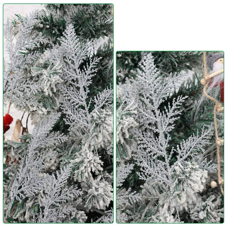 Jacenvly Grinch Christmas Decorations Clearance 20 Pcs Christmas Glitter  Branches Artificial Christmas Picks Floral Twig Spray for Christmas Tree