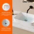 thumbnail image 6 of 16 in. L x 12 in. W Rectangular Bathroom White Ceramic Semi-Recessed Vessel Sink Art Basin without Overflow, 6 of 10