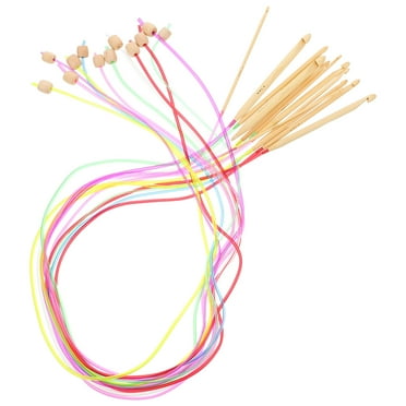 24 Pcs Afghan Tunisian Crochet Hooks Rubber Wood Carpet Crochet Hooks Knitting Needle