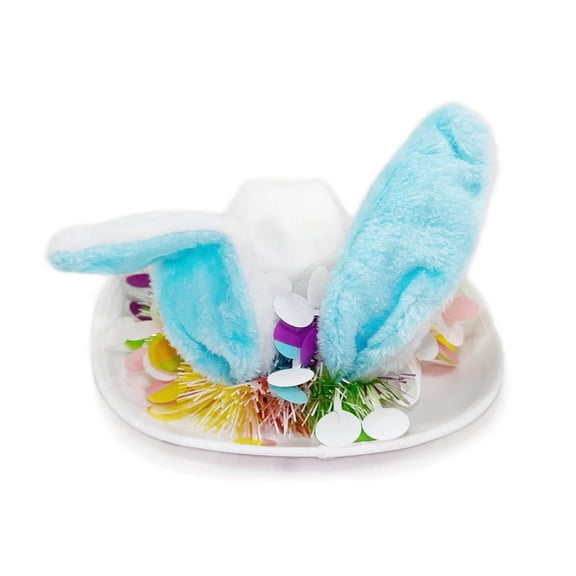 Easter Funny Bunny Ear Cowboy Hats for Boys & GIrls Wide Brim Party Cute Evening Soft Caps (Sky Blue 5-7 Years)