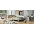 thumbnail image 5 of Full Size Upholstered Daybed with Armrest, Solid Wood Bed Frame with Headboard and Support Legs for Bedroom, Guest Room, No Spring Box Needed, Beige, 5 of 9