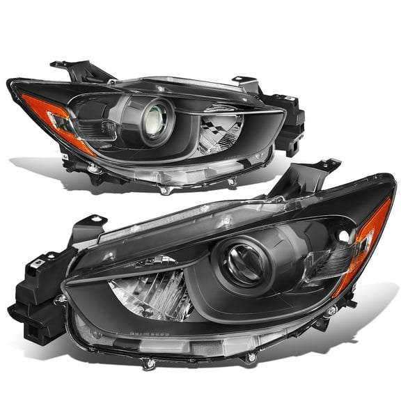 DNA Motoring For 13-16 Mazda CX5 Black Amber Corner Projector Headlight Lamps Pair