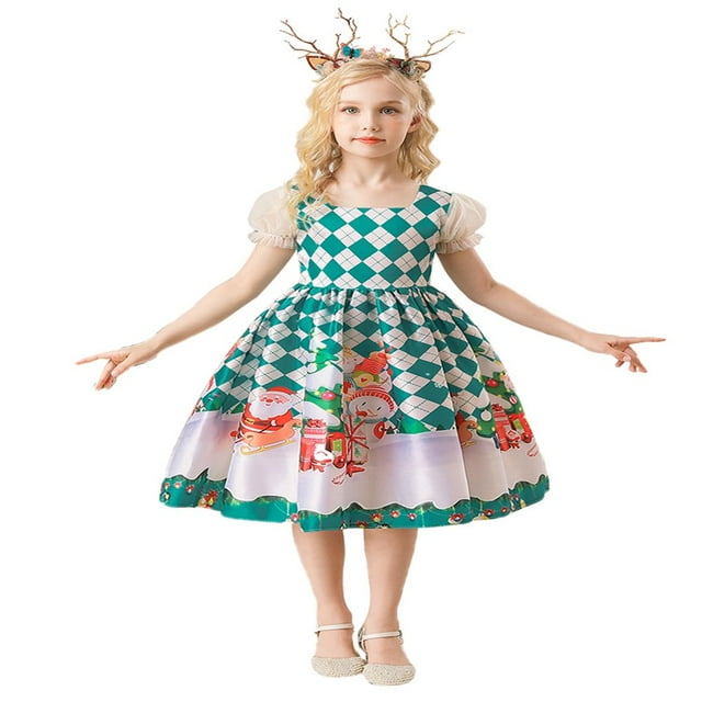 EIMELI Bébé Enfants Petite Fille Noël Santa Partie Robe Formelle Concours Princesse Demoiselle d'Honneur Soirée Mini Robe