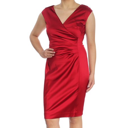 Ralph Lauren - Lauren Ralph Lauren Ruby Red Cap-Sleeve Satin Surplice ...