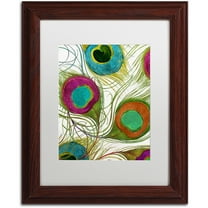 Trademark Fine Art "Peacock Feathers II" Canvas Art by Color Bakery White Matte, Wood Frame